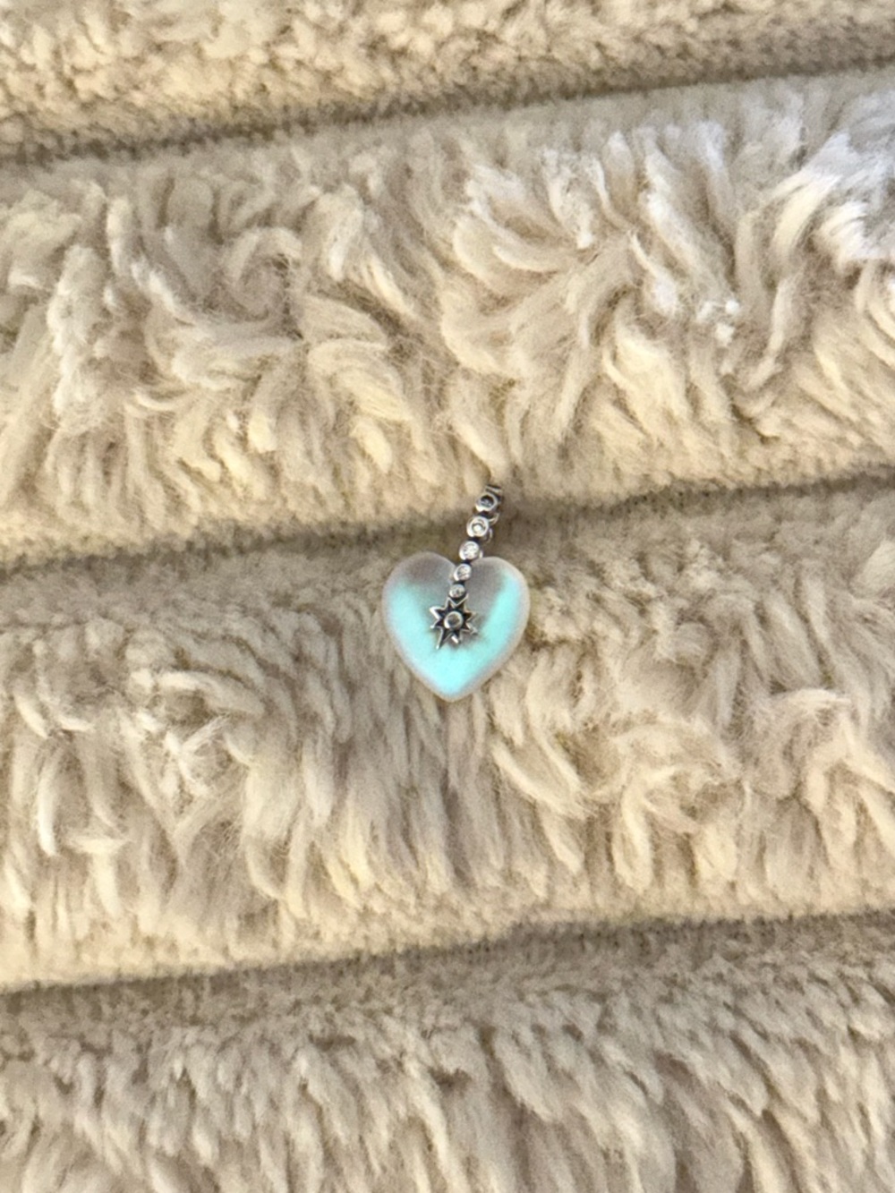 Iridescent Heart Charm Pendant with Star Accent Pandora